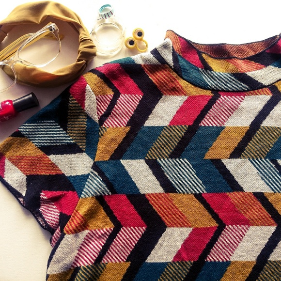 Anthropologie Geometric Print Sweater 